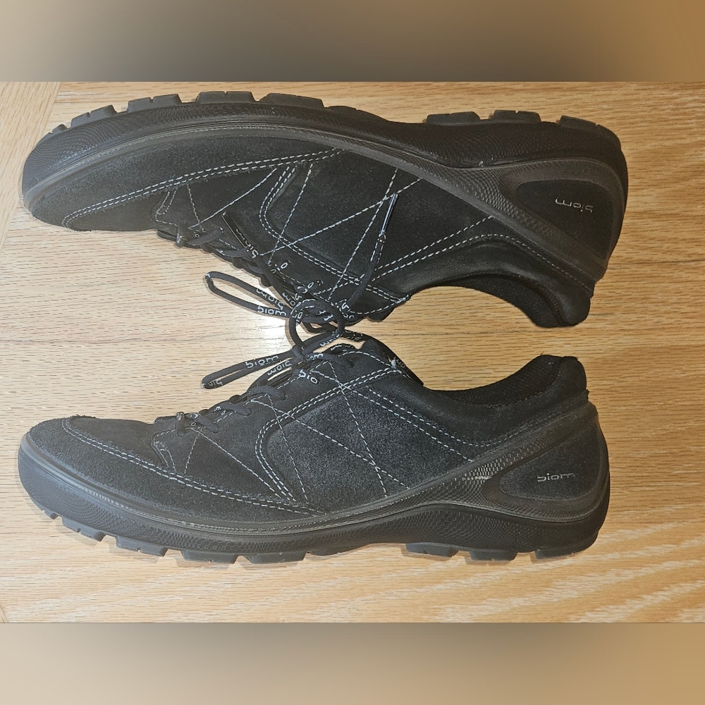 ECCO Biom Mens Black Suede Shoes Size 43 - Picture 4 of 8
